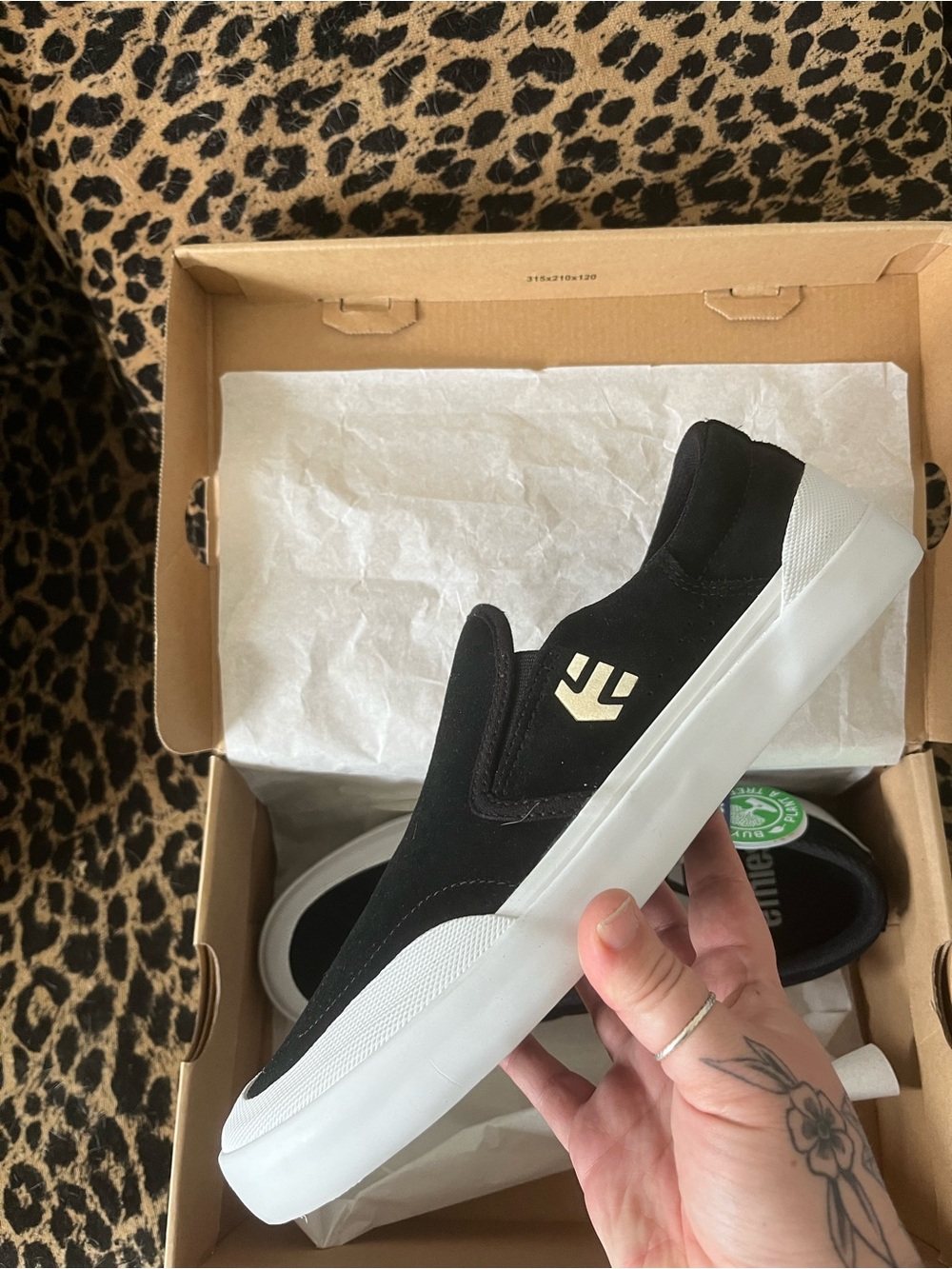 Etnies Black and White Slip-On Skate Sneakers